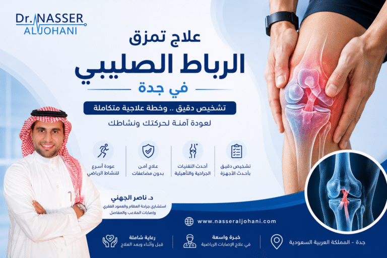 د. ناصر الجهني استشاري جراحة العظام والعمود الفقري - علاج تمزق الرباط الصليبي في جدة بأحدث التقنيات الجراحية والتأهيلية